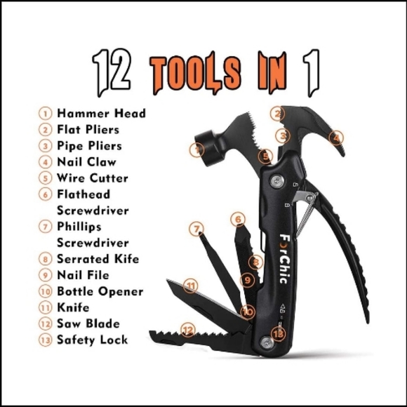Multi Tool 12 in 1 Hammer with 12 different tools comes with Carrying Case - Picture 2 of 8